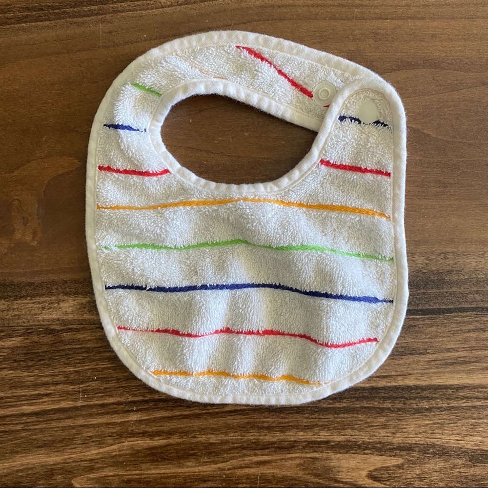 Imabari Towel Striped Snap Bib